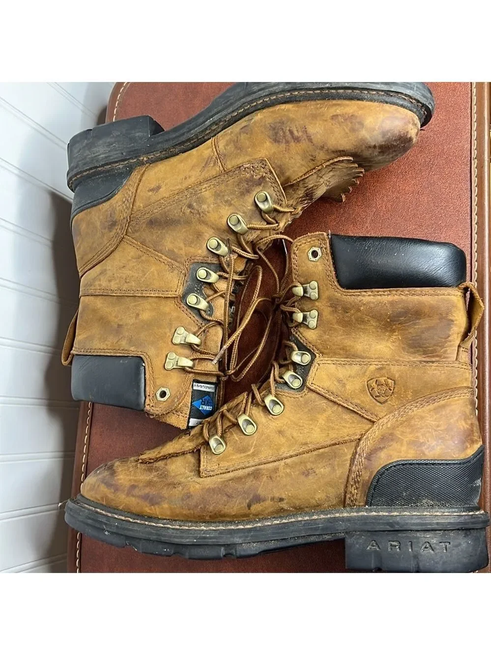 Ariat Workhog 8” Waterproof Leather Work Boots Size 10EE